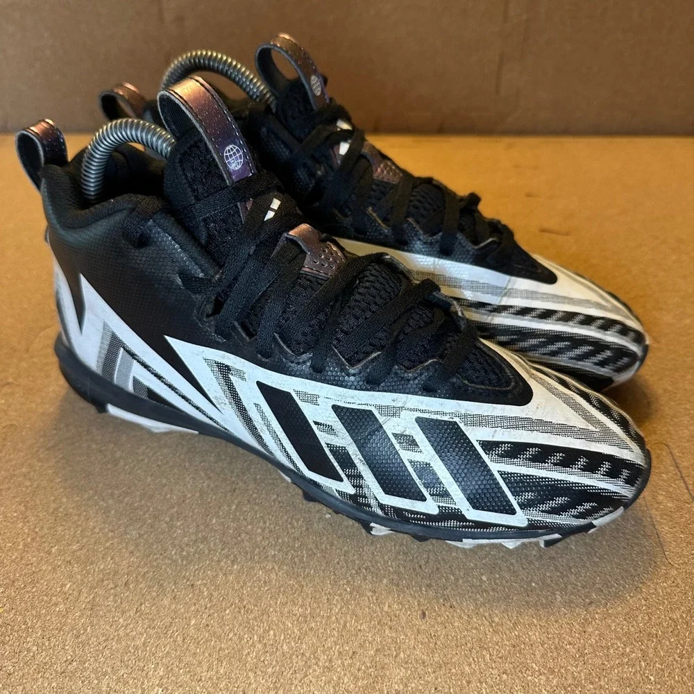 Adidas Freak Spark MD Football Cleats Mens 6 Black White Mid Top